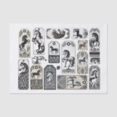 Mooie paarden met Damask Design Verfraaiing Tissuepapier (Voorkant)