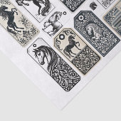 Mooie paarden met Damask Design Verfraaiing Tissuepapier (Detail)