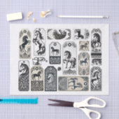 Mooie paarden met Damask Design Verfraaiing Tissuepapier (Craft)