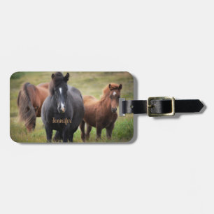 Mooie paarden met naam bagagelabel