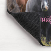 Mooie paarden met naam muismat (Hoek)