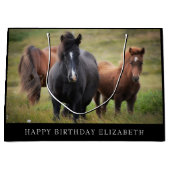 Mooie paarden omkeerbaar grote cadeau groot cadeauzakje (Voorkant)