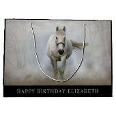 Mooie paarden omkeerbaar grote cadeau groot cadeauzakje (Achterkant)