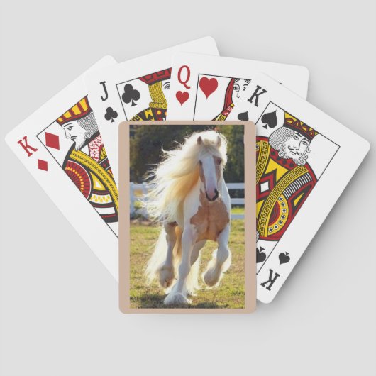 Mooie paarden op een kaartendek pokerkaarten (Achterkant)
