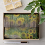 Mooie paarden op het gebied van zonnebloemen tissuepapier (Geschenk)