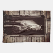 Mooie paarden Rustic Farmhouse Brown Theedoek (Horizontaal)