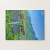 Mooie paarden, Schilderachtig landschap Legpuzzel (Horizontaal)
