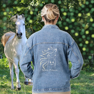 Mooie Paarden Silhouet Denim Jacket