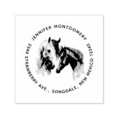 Mooie Paarden Western Boho Naam en adres Zelfinktende Stempel (Design)