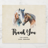 Mooie Paarden Western Boho Party Dank u Bier Etiket (Enkel label)