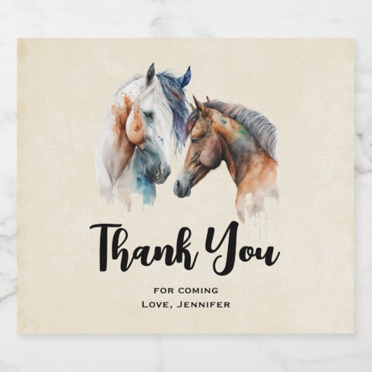 Mooie Paarden Western Boho Party Dank u Bier Etiket (Enkel label)