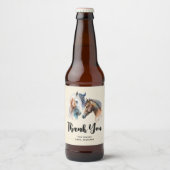 Mooie Paarden Western Boho Party Dank u Bier Etiket (Voorkant)