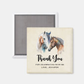 Mooie Paarden Western Boho Party Dank u Magneet (Voorkant / Achterkant)