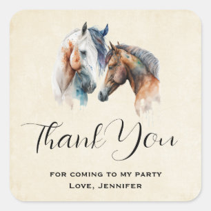 Mooie Paarden Western Boho Party Dank u Vierkante Sticker