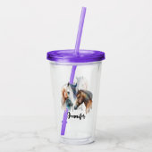 Mooie Paarden Western Boho stijl Acryl Drinkbeker (Achterkant)