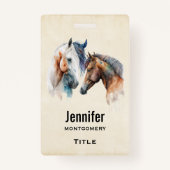 Mooie Paarden Western Boho stijl Badge (Achterkant)