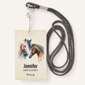 Mooie Paarden Western Boho stijl Badge (Achterkant met draagriem)