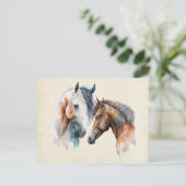 Mooie Paarden Western Boho stijl Briefkaart (Staand voorkant)
