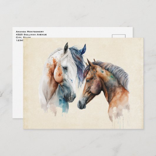 Mooie Paarden Western Boho stijl Briefkaart (Voorkant / Achterkant)