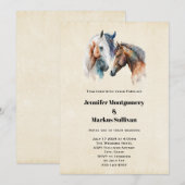 Mooie Paarden Western Boho Stijl Bruiloft Kaart (Voorkant / Achterkant)