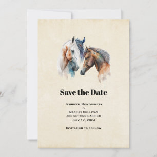 Mooie Paarden Western Boho Stijl Bruiloft Save The Date
