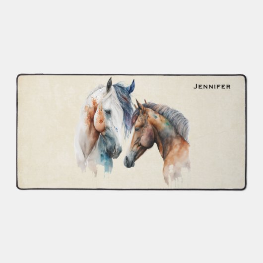 Mooie Paarden Western Boho stijl Bureaumat (Voorkant)