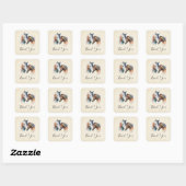 Mooie Paarden Western Boho Stijl Dank u Vierkante Sticker (Vel)