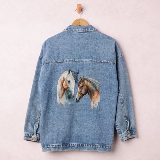 Mooie Paarden Western Boho stijl Denim Jacket (Hangar)