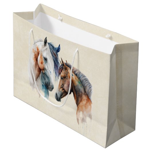 Mooie Paarden Western Boho stijl Groot Cadeauzakje (Voorkant Gekanteld)