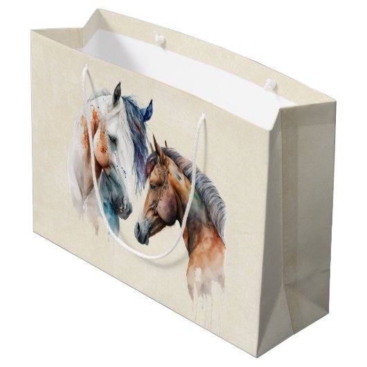 Mooie Paarden Western Boho stijl Groot Cadeauzakje (Achterkant Gekanteld)