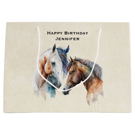 Mooie Paarden Western Boho stijl Groot Cadeauzakje (Voorkant)