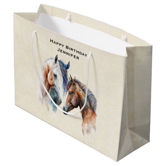 Mooie Paarden Western Boho stijl Groot Cadeauzakje (Achterkant Gekanteld)