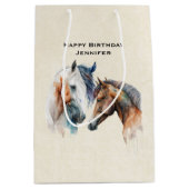 Mooie Paarden Western Boho stijl Medium Cadeauzakje (Voorkant)