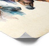 Mooie Paarden Western Boho stijl Poster (Hoek)