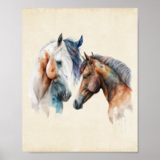 Mooie Paarden Western Boho stijl Poster (Voorkant)