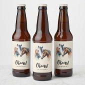 Mooie Paarden Western Boho Stijl Proost! Bier Etiket (Flessen)