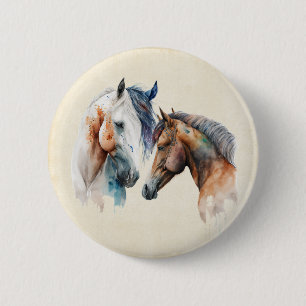 Mooie Paarden Western Boho stijl Ronde Button 5,7 Cm