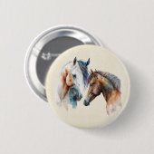 Mooie Paarden Western Boho stijl Ronde Button 5,7 Cm (Voorkant /achterkant)