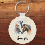 Mooie Paarden Western Boho stijl Sleutelhanger (Voorkant)