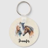 Mooie Paarden Western Boho stijl Sleutelhanger (Achterkant)