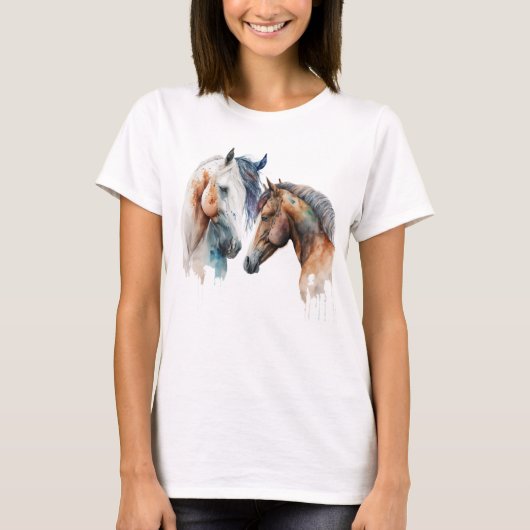 Mooie Paarden Western Boho stijl T-shirt (Voorkant)