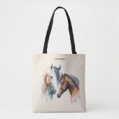 Mooie Paarden Western Boho stijl Tote Bag (Voorkant)