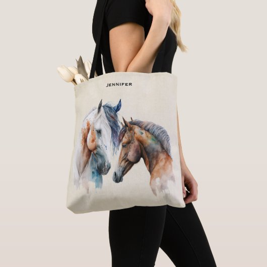 Mooie Paarden Western Boho stijl Tote Bag (Dichtbij)