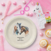Mooie Paarden Western Boho Stijl Verjaardag Papieren Bordje (Feest)