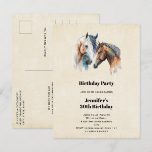 Mooie Paarden Western Boho Stijl Verjaardag Uitnodiging Briefkaart