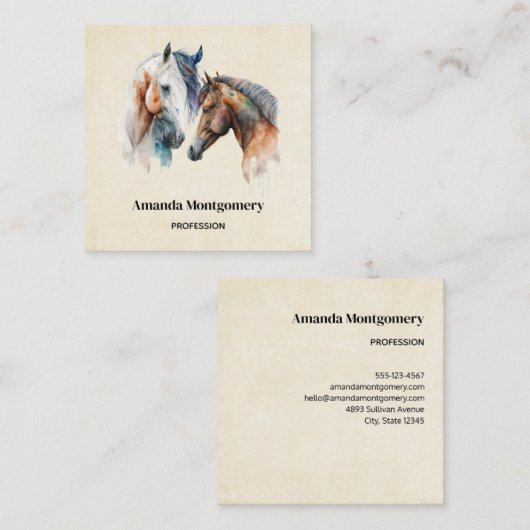 Mooie Paarden Western Boho stijl Vierkante Visitekaartje (Voorkant / Achterkant)