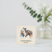 Mooie Paarden Western Boho stijl Vierkante Visitekaartje (Staand voorkant)