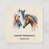 Mooie Paarden Western Boho stijl Vierkante Visitekaartje (Voorkant)