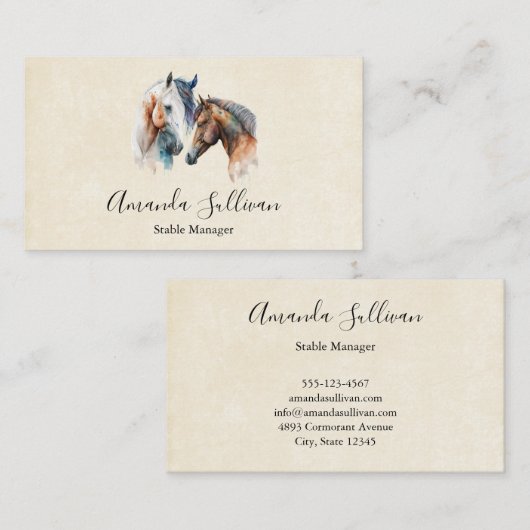 Mooie Paarden Western Boho stijl Visitekaartje (Voorkant / Achterkant)