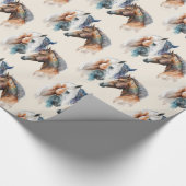 Mooie Paarden Western Boho Style Pattern Cadeaupapier (Hoek)